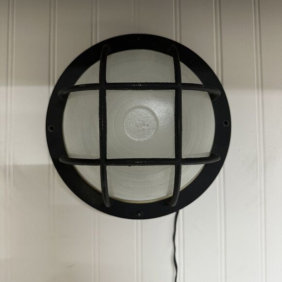 Minispotlight.com 12v 8” Round Caged Light Warm White Haunted House Escape Room - Picture 2 of 10